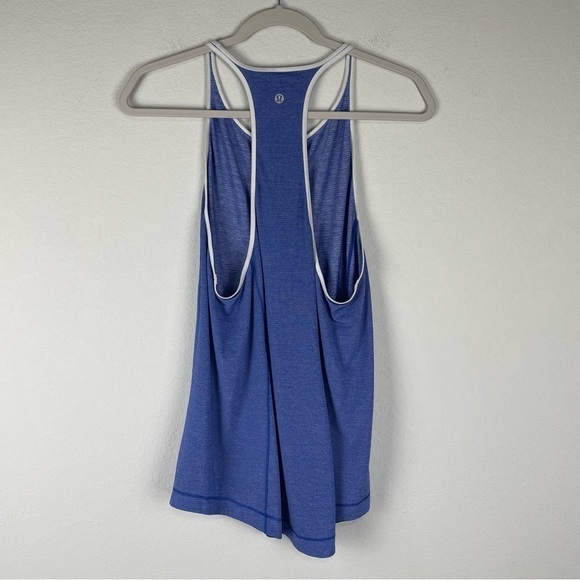 Lululemon Blue White My Race My Pace Athletic Athleisure Tank Top - Picture 2 of 6